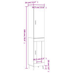 vidaXL Buffet haut Sonoma gris 34 5x34x180 cm Bois d'ingénierie