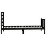 vidaXL Cadre de lit Noir Bois de pin massif 100x200 cm