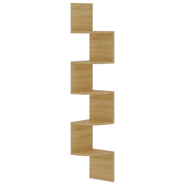 vidaXL Étagère d'angle murale chêne sonoma 19x19x123cm bois ingénierie