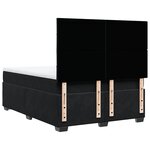 vidaXL Sommier à lattes de lit et matelas Noir 160x200 cm Velours