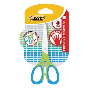 Ciseaux COMFORT Anneaux souples 13 cm pour gaucher BIC