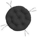 vidaXL Coussin rond noir Ø 60 x11 cm tissu oxford