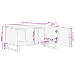 vidaXL Table basse marron et noir 80x50x40 cm bois de massif manguier