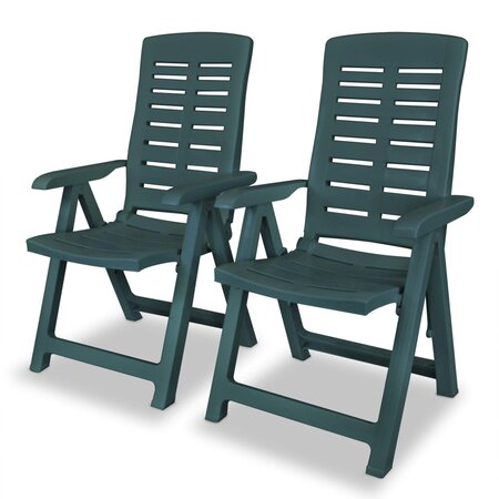 vidaXL Chaises inclinables de jardin lot de 2 Plastique Vert