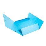 Chemises À Élastiques Carte Lustrée 3 Rabats Monobloc - Turquoise - X 50 - Exacompta