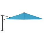 vidaXL Parasol mural avec LED bleu mer 290 cm