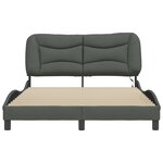vidaXL Cadre de lit avec lumières LED gris foncé 120x200 cm tissu