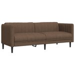 vidaXL Ensemble de canapés 3 Pièces marron tissu