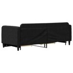 vidaXL Lit de jour avec gigogne et tiroirs noir 80x200 cm tissu