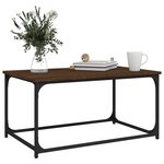 vidaXL Table basse Chêne marron 80x50x40 cm Bois d'ingénierie et fer