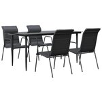 vidaXL Ensemble à manger de jardin 5 Pièces noir textilène et acier