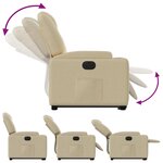 vidaXL Fauteuil inclinable électrique crème tissu