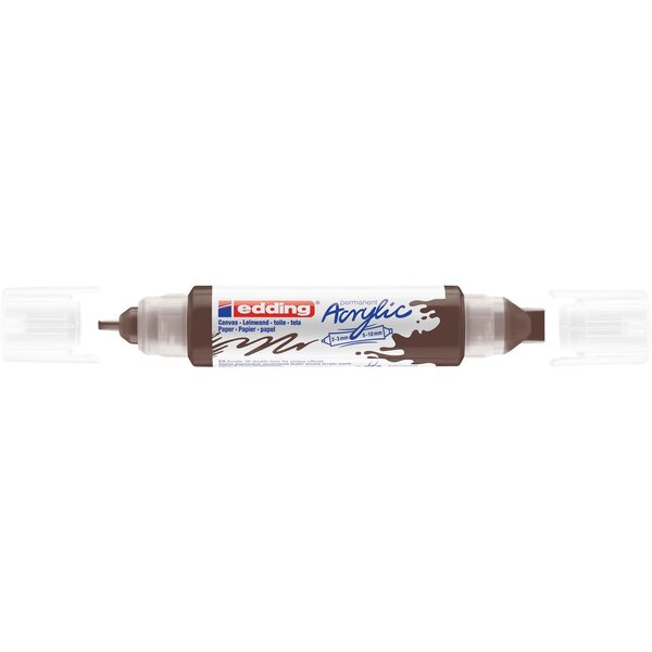 Marqueur acryl 3d dble pointe 5400 marron chocolat 2-3 mm  5-10 mm EDDING