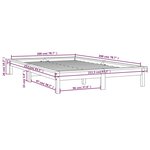 vidaXL Cadre de lit Gris 200x200 cm Bois de pin massif