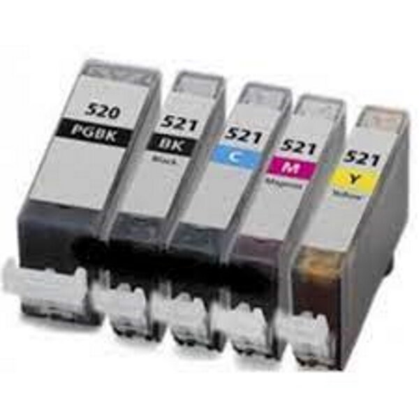 Pack de 5 cartouches compatibles pg520 cli521 pour imprimantes canon