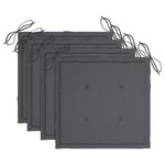 vidaXL Chaises de jardin et coussins anthracite lot de 4 Bois de teck