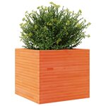 vidaXL Jardinière cire marron 80x80x68 5 cm bois de pin massif