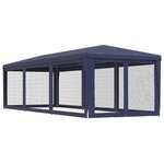 vidaXL Tente de fête avec 8 parois latérales en maille Bleu 3x9 m PEHD