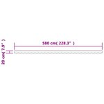 vidaXL Tissu de remplacement de cantonnière d’auvent rayure crème 6 m