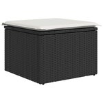vidaXL Salon de jardin 6 Pièces avec coussins noir résine tressée