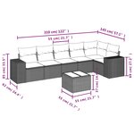 vidaXL Salon de jardin avec coussins 7 Pièces beige résine tressée