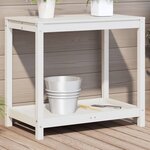 vidaXL Table de rempotage avec étagère blanc 82 5x50x75 cm massif pin