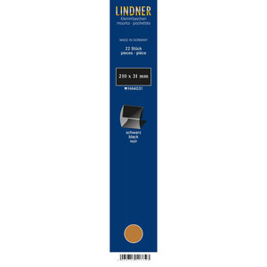 Bandes Klemmfix double soudure 210 x 31 mm pour timbres-poste. Fond - Noir
