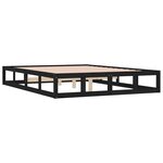 vidaXL Cadre de lit Noir 140x190 cm Bois massif