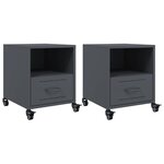 vidaXL Tables de chevet 2 Pièces anthracite 36x39x43 5 cm acier