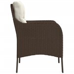 vidaXL Chaises de jardin avec coussins lot de 2 marron résine tressée