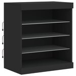 vidaXL Buffet avec lumières LED noir 60 5x37x67 cm