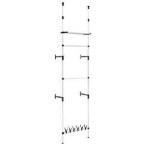 vidaXL Système de garde-robe télescopique barres et étagère Aluminium