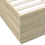 vidaXL Cadre de lit avec lumières LED chêne sonoma 100x200 cm