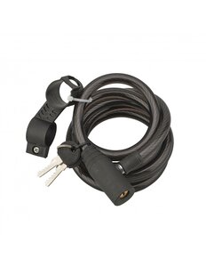 THIRARD - Antivol à clé Twisty câble acier vélo 12mmx1.8m 2 clés noir - THIRARD