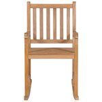 vidaXL Chaise à bascule avec coussin taupe Bois de teck solide