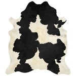 vidaXL Tapis en peau de vache véritable noir et blanc 180x220 cm