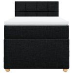 vidaXL Sommier à lattes de lit avec matelas Noir 100x200 cm Tissu