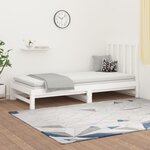 vidaXL Lit coulissant Blanc 2x(90x200) cm Bois de pin massif