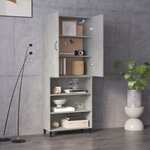 Vidaxl buffet haut gris béton 69 5x32 5x180 cm bois d'ingénierie