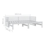 vidaXL Lit coulissant 2x(90x200) cm Blanc Bois de pin massif