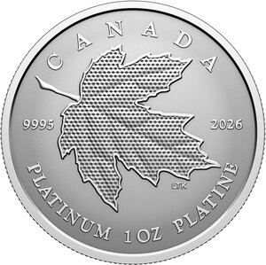Monnaie MAPLE LEAF FOREVER Platine 300$ Canada 2026