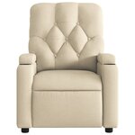 vidaXL Fauteuil de massage inclinable Crème Tissu