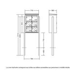 Bloc collectif leabox.com  2x3  grade 3  simple face  Extérieur  fixation sur pieds à sceller  Bleu Saphir RAL 5003 finition brillante