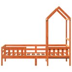 vidaXL Cadre de lit avec toit cire marron 80x200 cm bois massif de pin