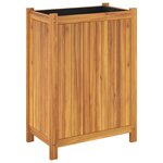 vidaXL Jardinière avec doublure 54x31x75 cm bois massif d'acacia