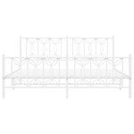 vidaXL Cadre de lit métal avec tête de lit/pied de lit blanc 183x213cm
