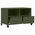 vidaXL Meuble TV vert olive 68x39x43 5 cm acier laminé à froid