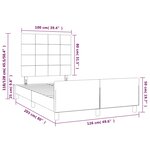 vidaXL Cadre de lit avec tête de lit Gris clair 120x200 cm Tissu