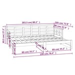 vidaXL Lit coulissant bois massif de pin 2x(90x200) cm