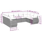 vidaXL Salon de jardin avec coussins 9 Pièces beige résine tressée